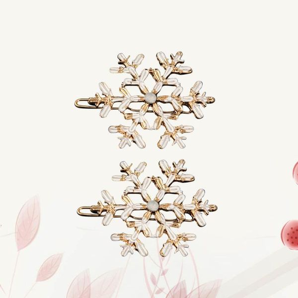 

hair clips 2 pcs rhinestones snowflake pin barrettes accessories for womens girls
