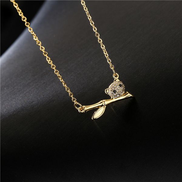 

australian ins style small fresh lovely kitten pendant necklace female copper micro set zircon, Silver