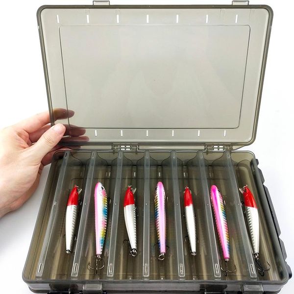 

27*17*5cm multifuctional 2 layer fishing tackle box for baits double side plastic lure storage case accessory j403 accessories