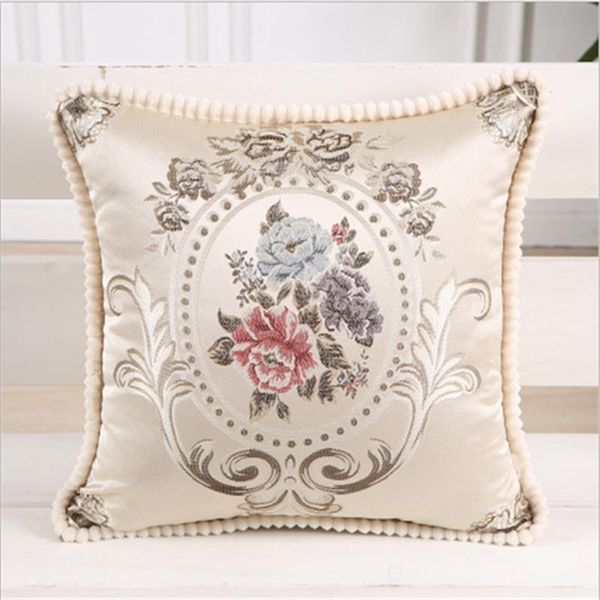 

cushion/decorative pillow sofa cushion lliving room european style household decoration jacquard 48*48cm shape spandex flower embroidery pil