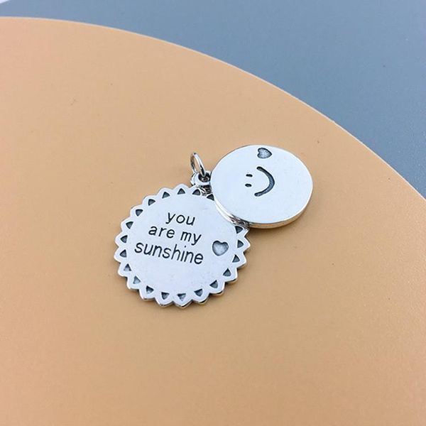 

silver jewelry sunshine smiling face versatile necklace bracelet pendant necklaces tibetan metal fashion unisex