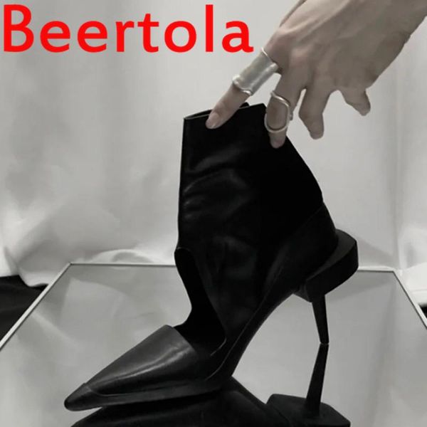 

dress shoes dark retro fashion slip-on spring black color women's pumps 2021 party wedding solid design ladies high spike heels