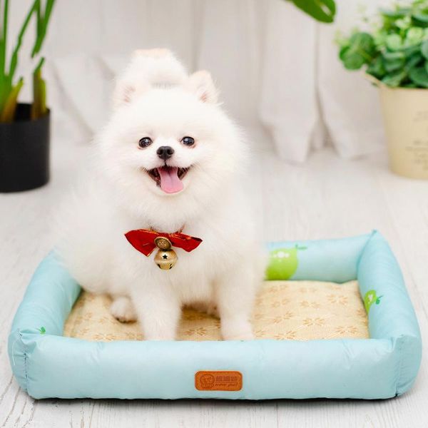 

kennels & pens dog bed breathable comfortable pet beds for small medium dogs summer puppy cushion cat mats pets products accessories