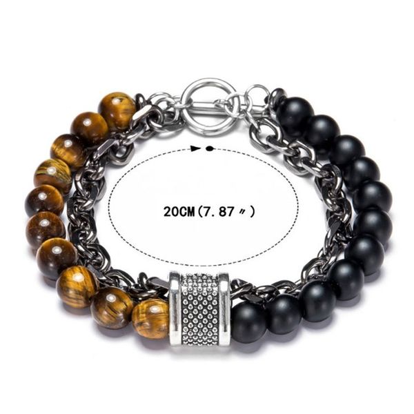 

bracelet natural unique men's beaded iron chain fashion, Golden;silver