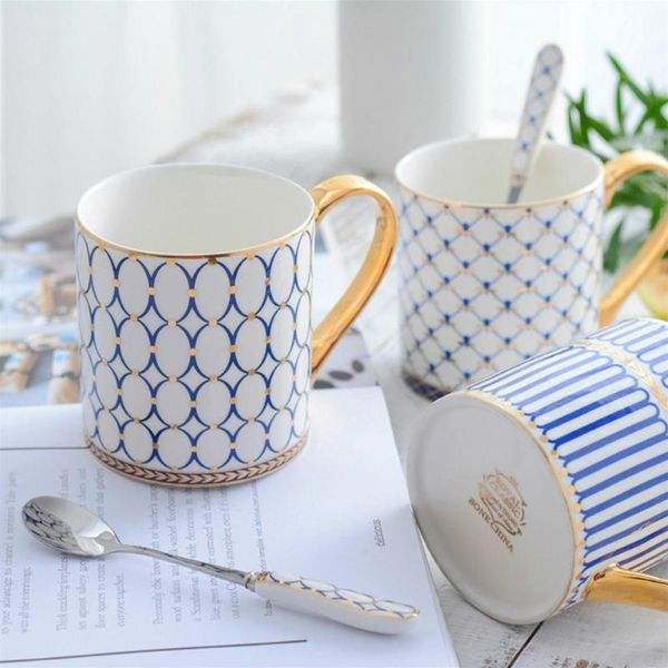 

mugs bone china antique coffee mug nordic style milk tea cup with gold handle painting elegant printing retro water for drinking
