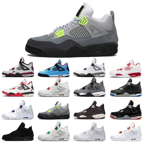 

man's basketball shoes 4s high cut black cat court purple university red alternate motorsport orange metallic white cement cool grey pi