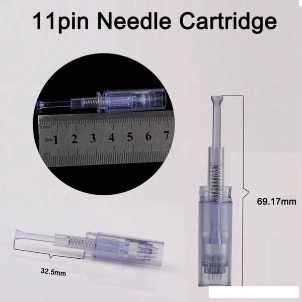 

25pcs 11 pins needle dermapen 2 goldpen dermic microneedle tips cartridges wrinkle acne removal anti ageing