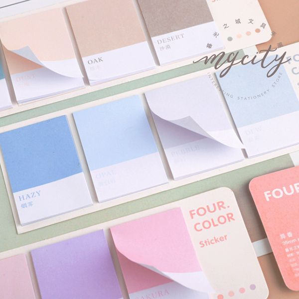 

80sheets/pad Romantic Colored Diary Planner Schedule Marker Memo Pad Sticky Notes Bookmark Reminders Tab Stationery Stickers
