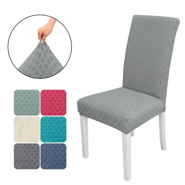 

chair covers elastic jacquard solid color cover universal size sliding detachable restaurant seat banquet el