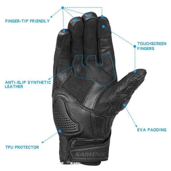 

motorcycle gloves leather vintage men long full finger male motorbike glove genuine goatskin cycling racing motocross luvasg, Blue;gray