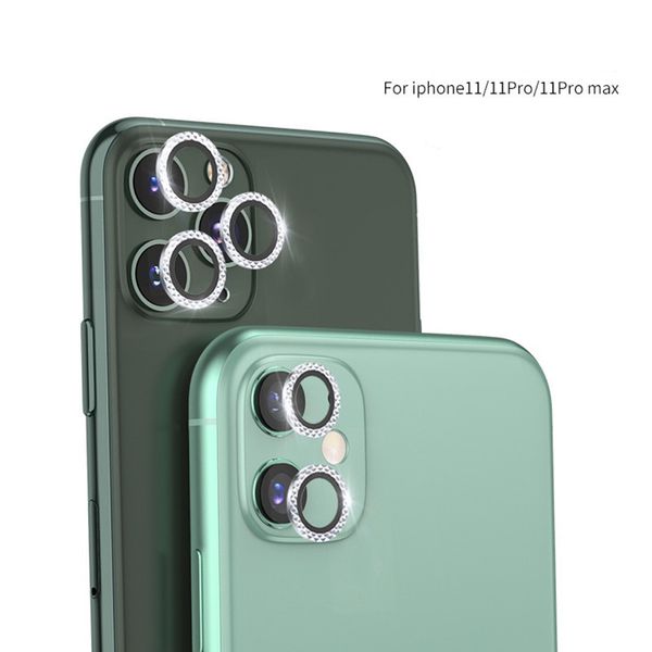 Elmas Kamera Ekran Koruyucular Kılıf iphone 11 Pro Max Tam Kapak Lens Koruyucu Film Yüzük Geri Kılıfları