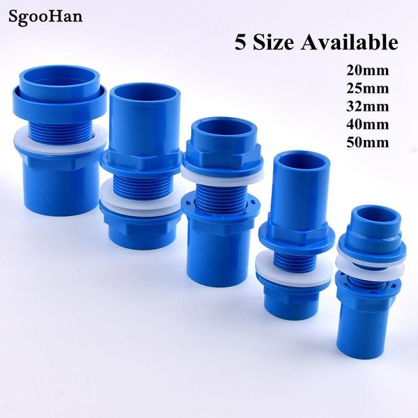 

watering equipments i.d 20~50mm blue aquarium fish tank connector overflow thread water supply drain joint pvc pipe inlet outlet fittings