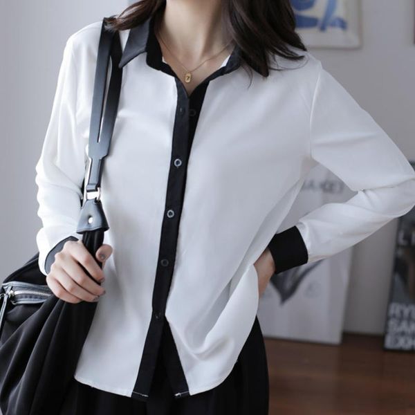 

women's blouses & shirts 2021 autumn arrival women long sleeve solid vintage blouse elegance white chiffon shirt office lady korean chi