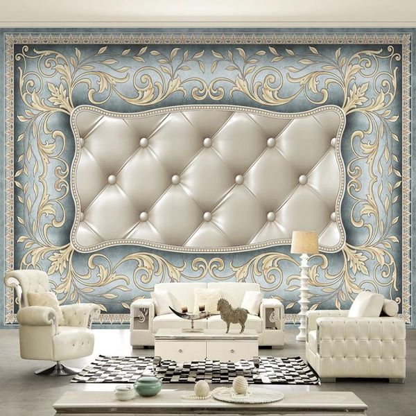 

wallpapers custom po wallpaper european blue noble art soft pack pattern living room bedroom tv background wall murals for walls 3 d