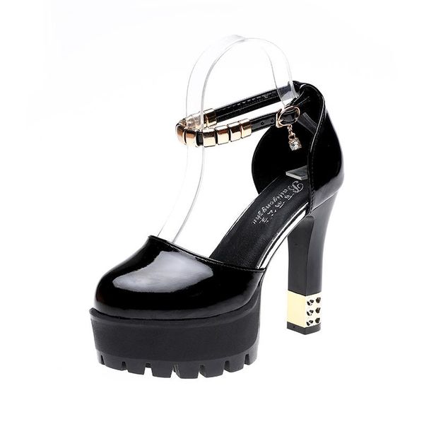 

dress shoes women pumps spring summer rhinestone high heels platform thick cheongsam bottom office, Black
