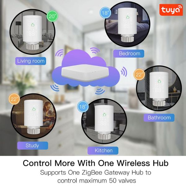 

smart home control tuya zigbee3.0 intelligent radiator actuator thermostat programmable thermostatic valve temperature controller