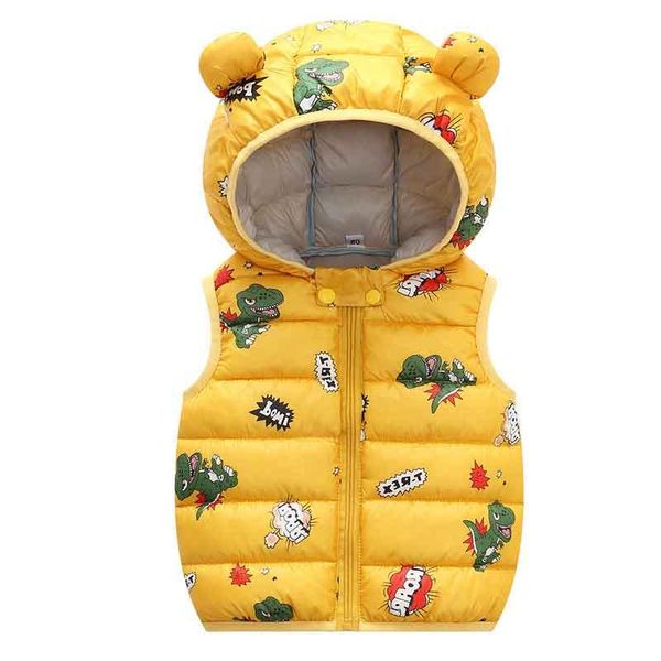 

baby's down-cotton padded vest cute cartoon printed hooded waistcoat children's lightweight sleeveless parka jackets 0-5years, Camo