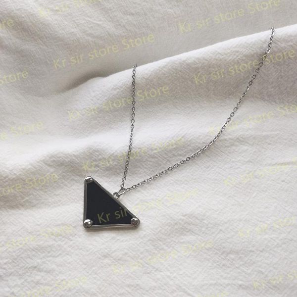 

chains fashion triangle p letter clavicle chain necklace for women punk style thin, Silver