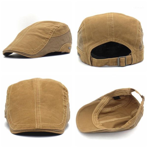 

berets men classic cotton peaked cap golf driving flat cabbie sboy beret hat, Blue;gray
