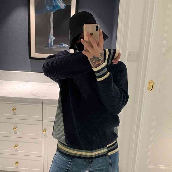 

new winter men's japane round neck sweater thread fashion, Black