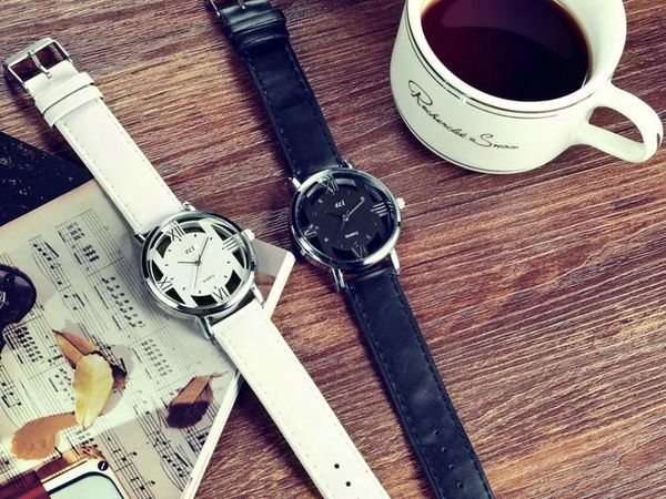 

wristwatches hollow belt quartz couple watch fashion simple trend creative clock cute personality birthday gift, Slivery;brown