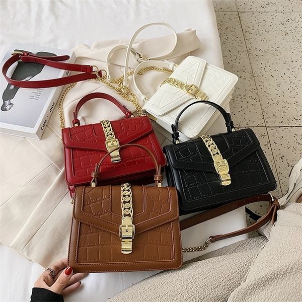 

sale 90% off new summer versatile stone pattern portable small square bag women's fashion chain lock single shoulder messenger bag ufld