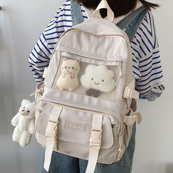 

vrouwen rugzak waterdichte reizen mochila voor meisje schooltas zwart nylon mode vrouwelijke college boekentas