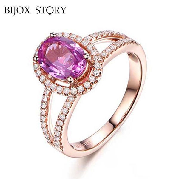 

cluster rings bijox story 925 sterling silver ring with oval shaped ruby gemstones fine jewellery for women wedding party wholesale open, Golden;silver