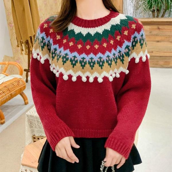 

women's sweaters causal o neck sweater d autumn winter christmas pullover knitted jumper slim fit red retro clothes, White;black