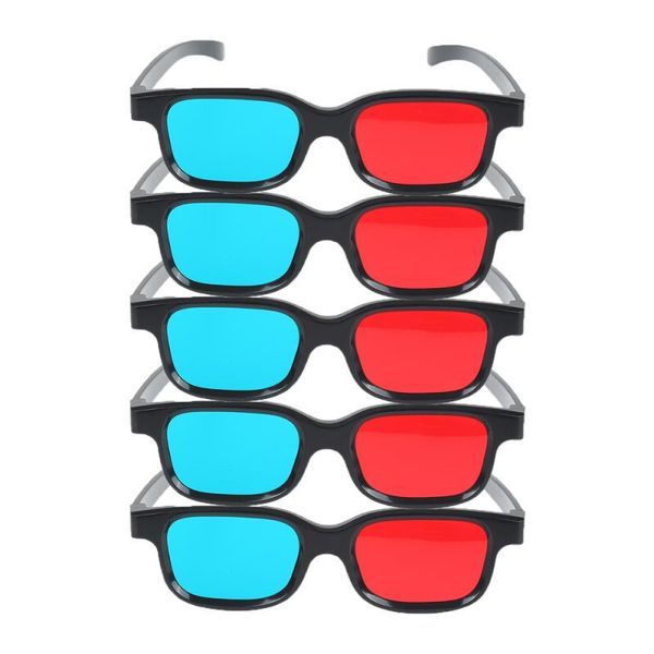 

glasses 5pcs black frame red blue 3d home theater immersive experience for dimensional anaglyph movie tv dvd game video