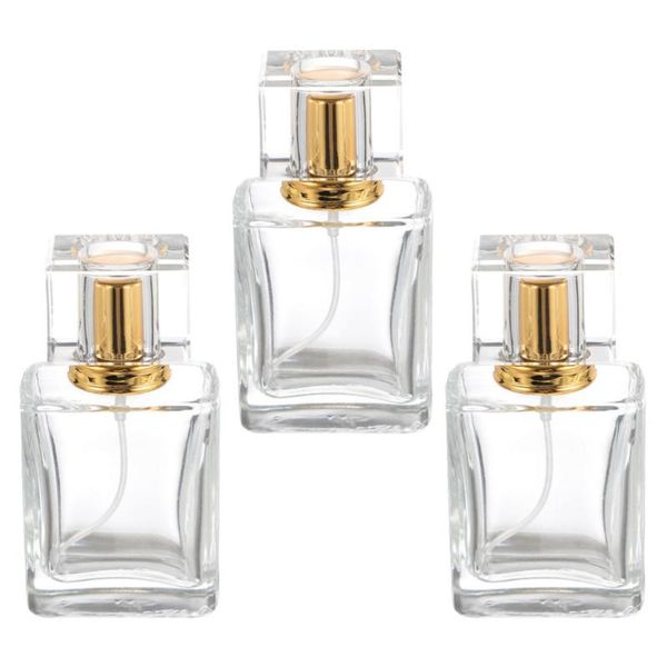 

storage bottles & jars 3pcs 30ml refillable glass perfume spray bottle cosmetic dispenser