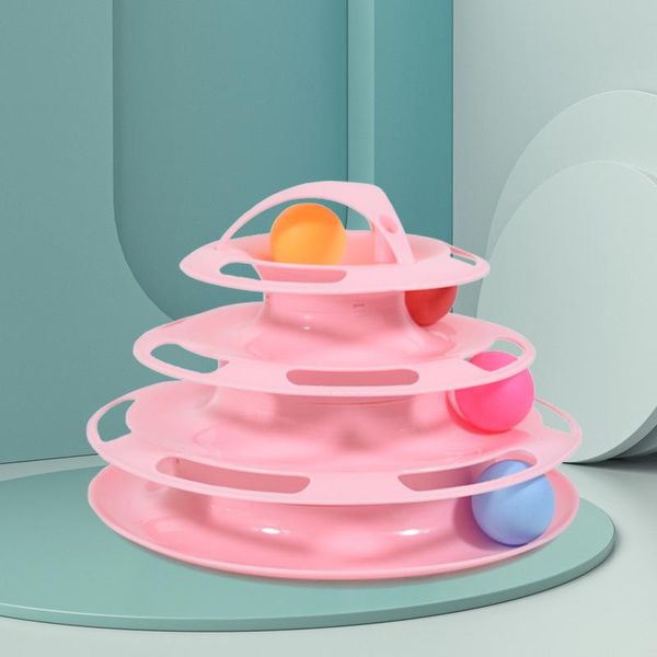 

cat toys the pet four-layer turntable toy track deflated tease interactive play