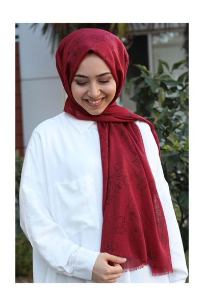 

ethnic clothing floral pattern shawl women 2021 fashion hijab, Red