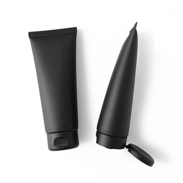 

storage bottles & jars empty 100ml makeup squeeze tube matte black refillable cosmetic facial cleanser emulsion hand cream hosepipe bottle