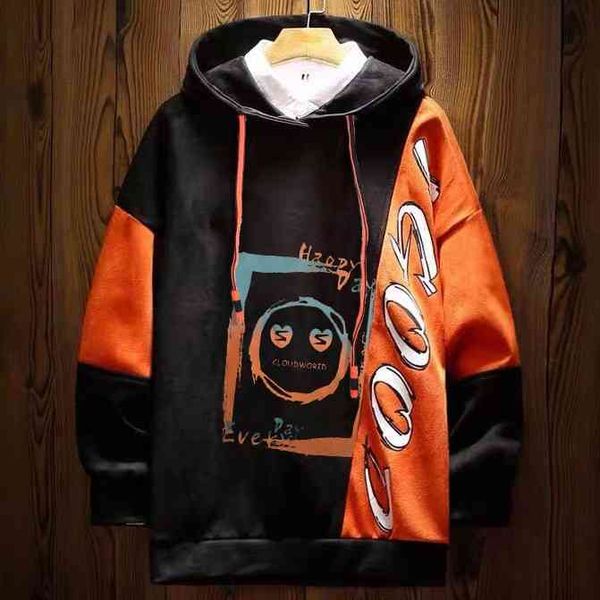 

hoodies extra large 400kg autumn men's clothes plus fat oversized sweater man loose pullover hooded long sleeve t-shirt, Black