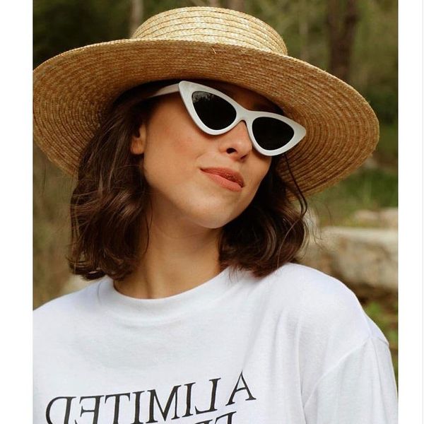 

sunglasses trendy ladies retro cat eye brand designer trend couple, White;black