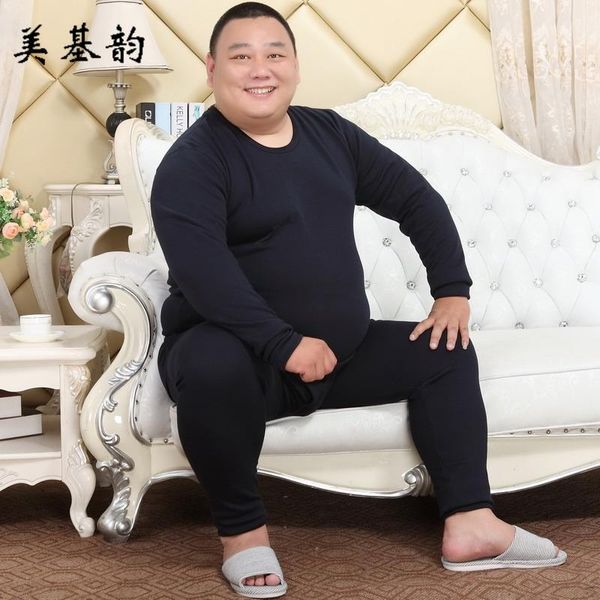 

men's sleepwear men extra large size thermal underwear o-neck soft winter plus velvet pajamas nightgown homewear 3xl-5xl, Black;brown