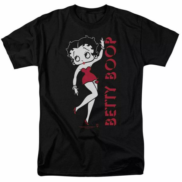

betty boop classic t shirt mens licensed cartoon merchandise black, White;black