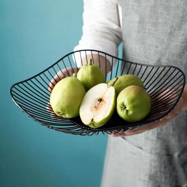 

storage baskets household drain living room deskiron art save space kitchen organizer nordic style fruit basket easy clean vegetables