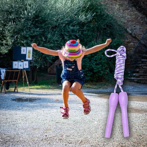 

jump ropes 12pcs handles rope outdoor skipping sports equipment for kids children (random color)