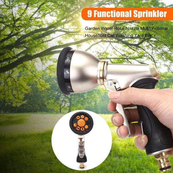 

metal 9 function garden car wash high pressure water gun electroplating multifunctional high-pressure watering equipments