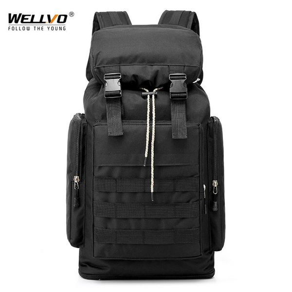 

backpack 40l large travel moutaineering camouflage rucksack men canvas bucket shoulder bag travelling luggage pack bags xa106c