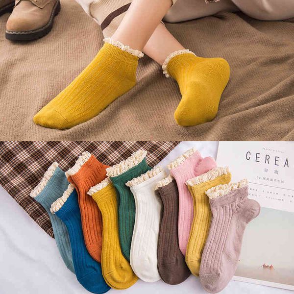 

socks children lace boat korean women's striped, Black;white
