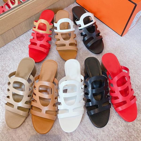 

real leather slippers women flat heels slides open toe casual shoes flip flops designer classic woman, Black