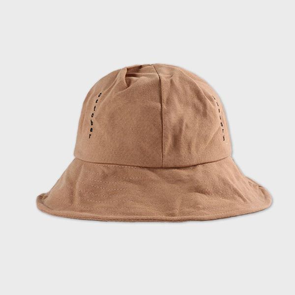 

wide brim hats 2021 cotton style fashion joker solid color letter bucket hat fisherman outdoor travel sun cap for women 220, Blue;gray