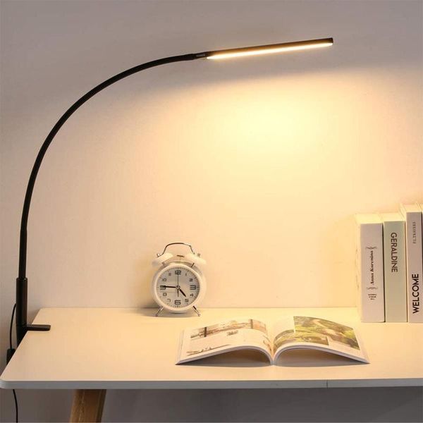 

night lights desk lamp with clamp, dimmable swing arm, flexible gooseneck architect usb table light for protection study led