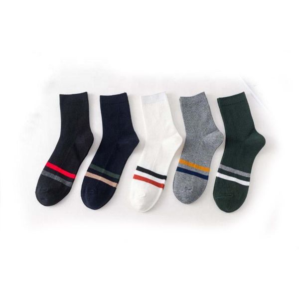 

men's socks autumn winter style wholesale double needles cotton combing sport men dress striped, Black