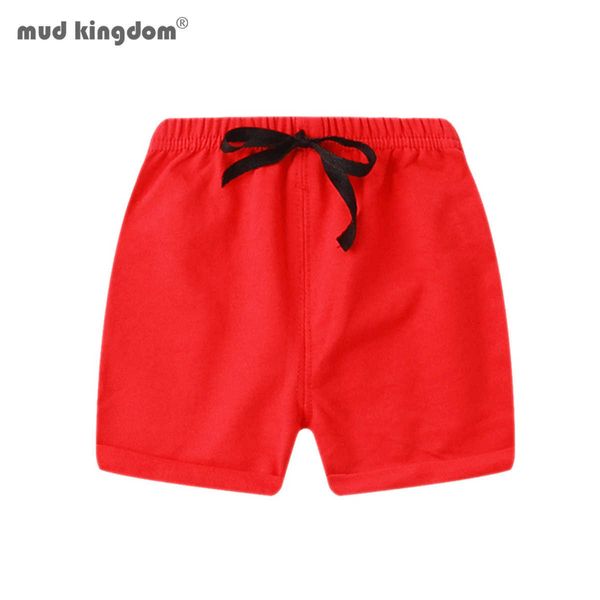 Mudkingdom Zomershort voor kleine jongens, elastische taille, katoen, casual, effen kleur, kinderen, licht 210615