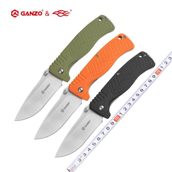 

58-60hrc ganzo g722 440c bade g10 hande foding knife surviva camping too hunting pocket knife tactica edc outdoor too
