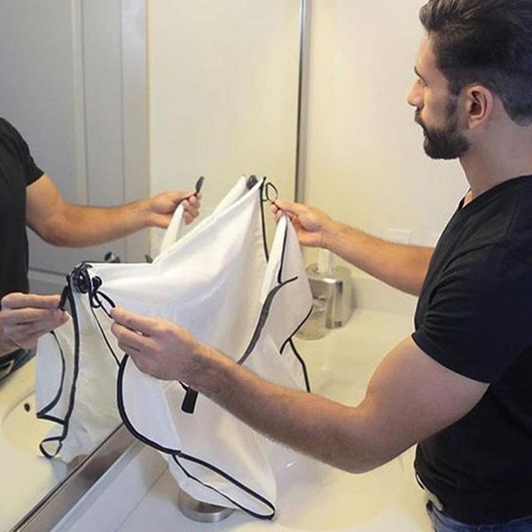 

aprons men's shaving apron beard collector easy bathroom cleaning hair care tool organizer gift for man